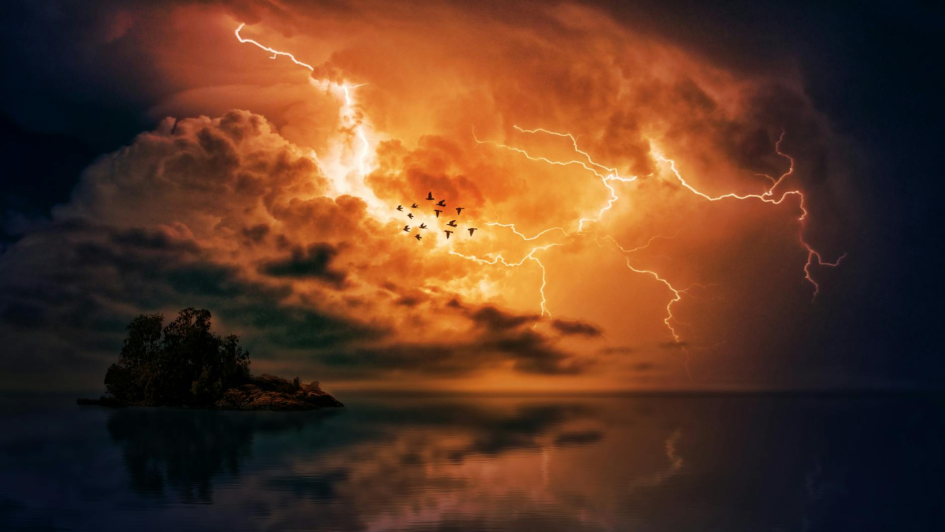lightning coming from the sky